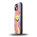 cheerful smiley back phone cover | glass case for iphone 13 mini