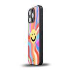 cheerful smiley back phone cover | glass case for iphone 13 pro
