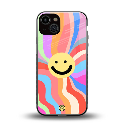 cheerful smiley back phone cover | glass case for iphone 13