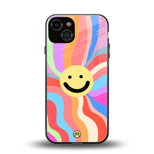 cheerful smiley back phone cover | glass case for iphone 13