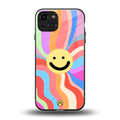cheerful smiley back phone cover | glass case for iphone 15