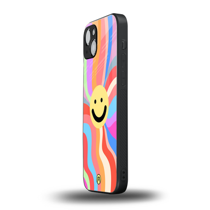 cheerful smiley back phone cover | glass case for iphone 14