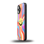 cheerful smiley back phone cover | glass case for iphone 16