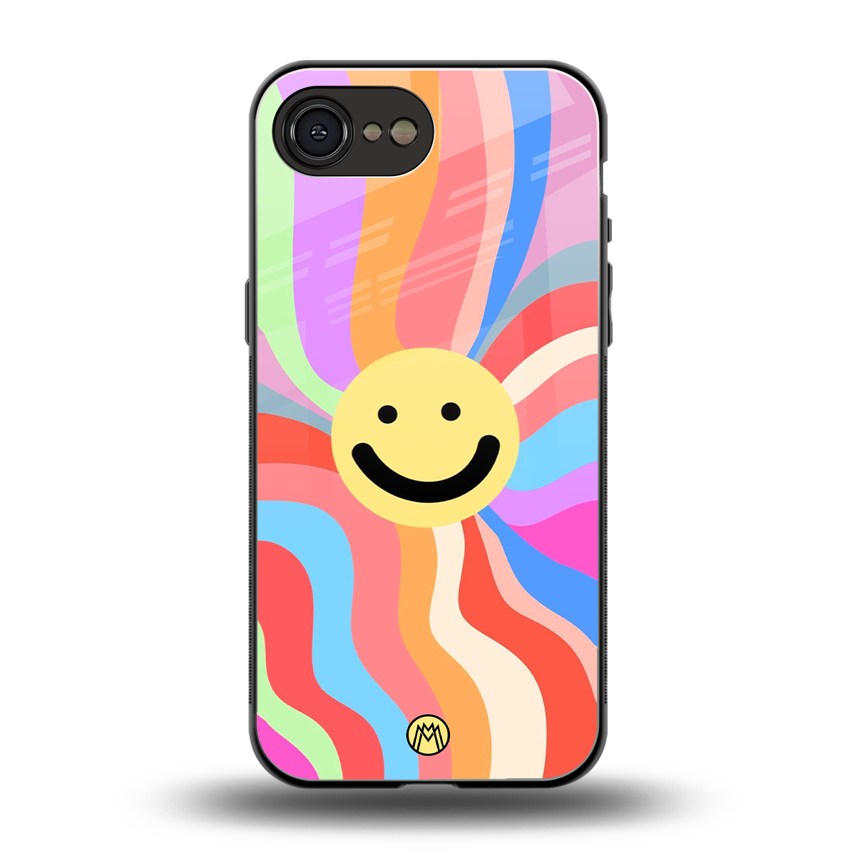 cheerful smiley back phone cover | glass case for iphone 16e