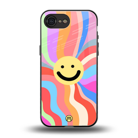cheerful smiley back phone cover | glass case for iphone 16e