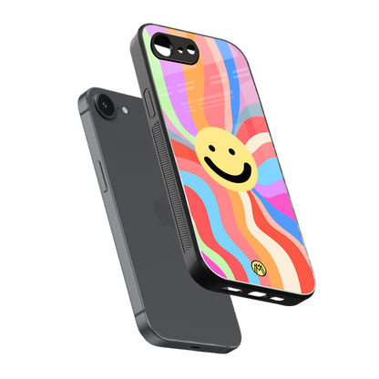 cheerful smiley back phone cover | glass case for iphone 16e