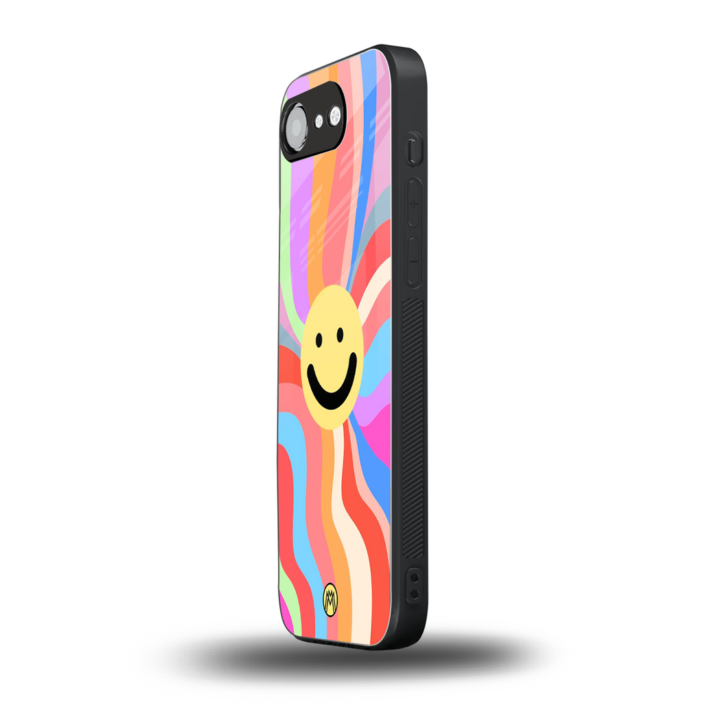 cheerful smiley back phone cover | glass case for iphone 16e