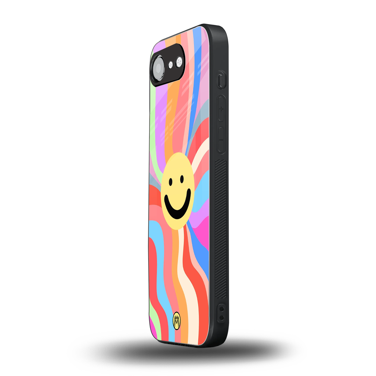 cheerful smiley back phone cover | glass case for iphone 16e