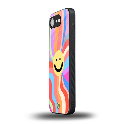 cheerful smiley back phone cover | glass case for iphone 16e