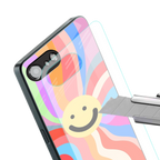 cheerful smiley back phone cover | glass case for iphone 16e