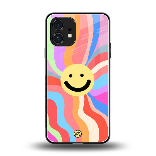 cheerful smiley back phone cover | glass case for nothing phone 1