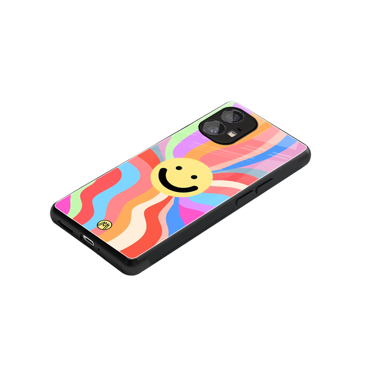 cheerful smiley back phone cover | glass case for nothing phone 1