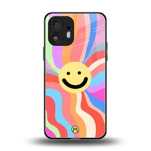 cheerful smiley back phone cover | glass case for nothing phone 2