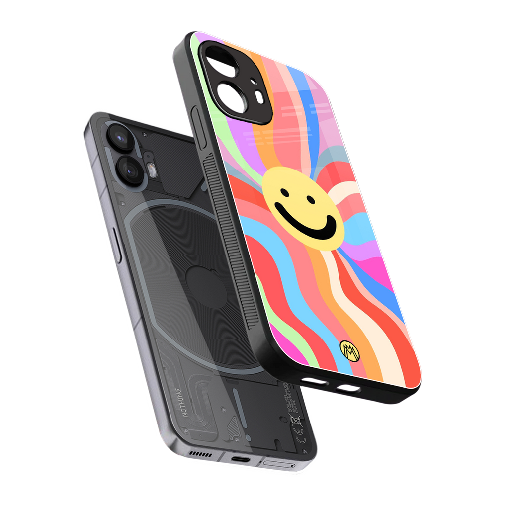 cheerful smiley back phone cover | glass case for nothing phone 2
