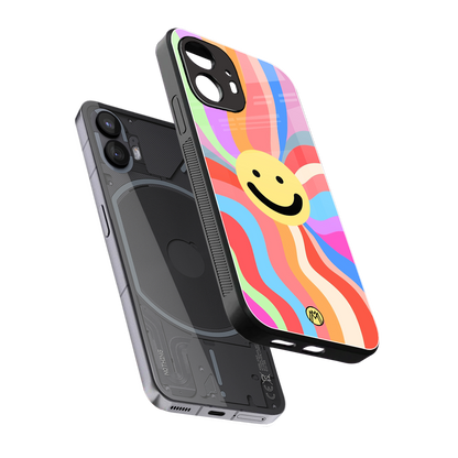 cheerful smiley back phone cover | glass case for nothing phone 2