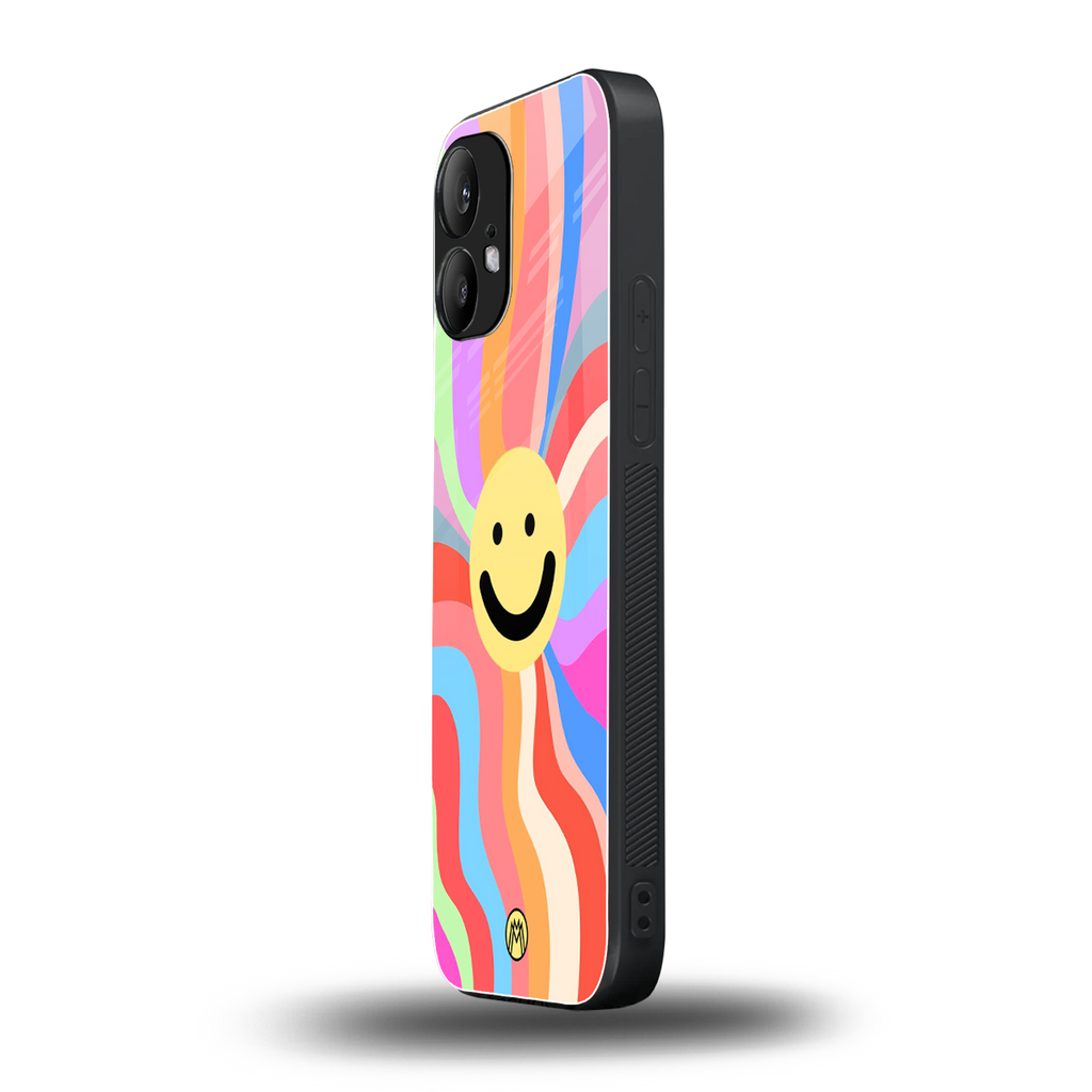 cheerful smiley back phone cover | glass case for nothing phone 2