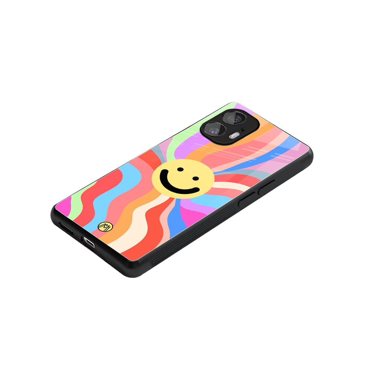 cheerful smiley back phone cover | glass case for nothing phone 2