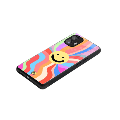 cheerful smiley back phone cover | glass case for nothing phone 2