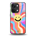cheerful smiley back phone cover | glass case for oneplus nord 3