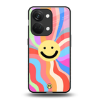 cheerful smiley back phone cover | glass case for oneplus nord 3