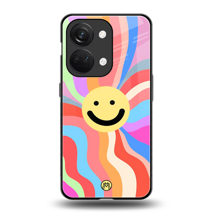 cheerful smiley back phone cover | glass case for oneplus nord 3
