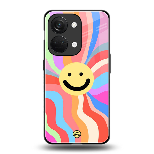 cheerful smiley back phone cover | glass case for oneplus nord 3