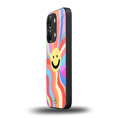 cheerful smiley back phone cover | glass case for oneplus nord 3