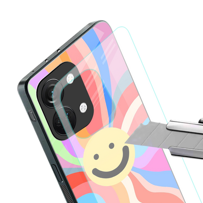 cheerful smiley back phone cover | glass case for oneplus nord 3