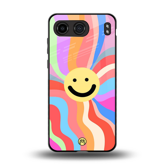 cheerful smiley back phone cover | glass case for oneplus nord 4