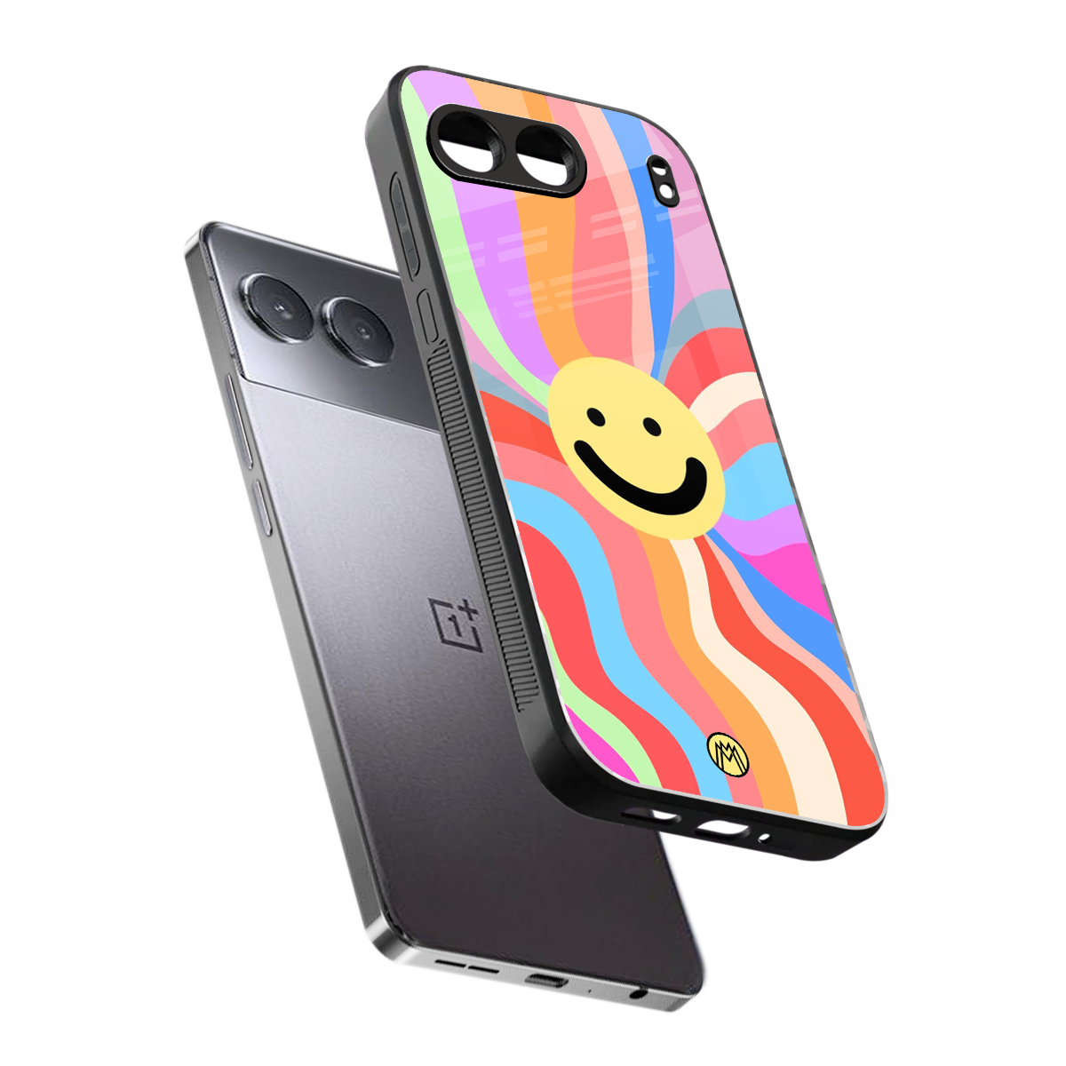 cheerful smiley back phone cover | glass case for oneplus nord 4
