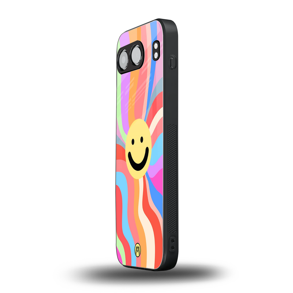 cheerful smiley back phone cover | glass case for oneplus nord 4