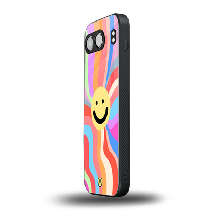 cheerful smiley back phone cover | glass case for oneplus nord 4