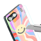 cheerful smiley back phone cover | glass case for oneplus nord 4