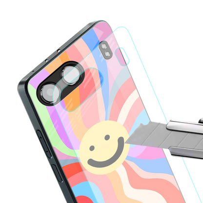cheerful smiley back phone cover | glass case for oneplus nord 4