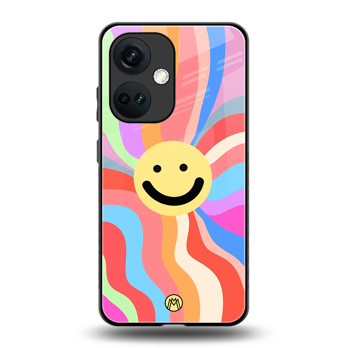 cheerful smiley back phone cover | glass case for oneplus nord ce 3