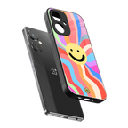 cheerful smiley back phone cover | glass case for oneplus nord ce 3
