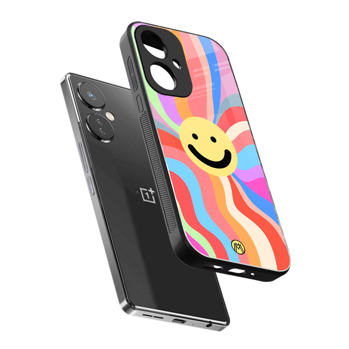cheerful smiley back phone cover | glass case for oneplus nord ce 3