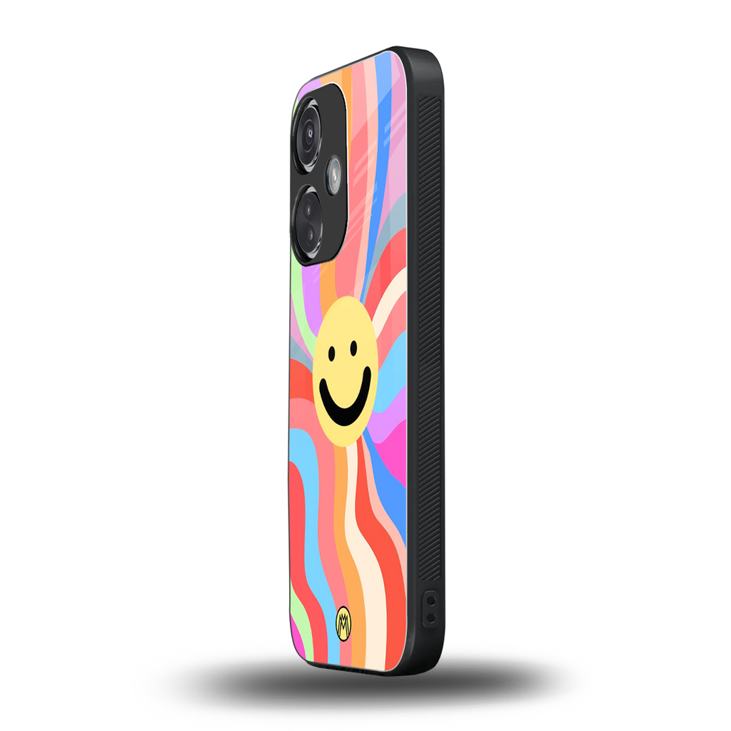 cheerful smiley back phone cover | glass case for oneplus nord ce 3