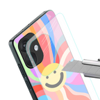 cheerful smiley back phone cover | glass case for oneplus nord ce 3