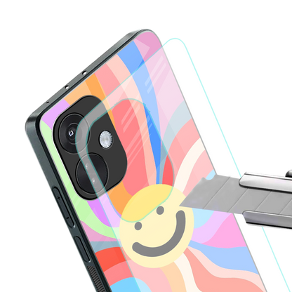 cheerful smiley back phone cover | glass case for oneplus nord ce 3