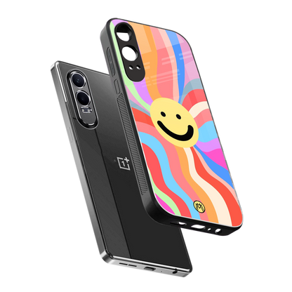 cheerful smiley back phone cover | glass case for oneplus nord ce 4 lite