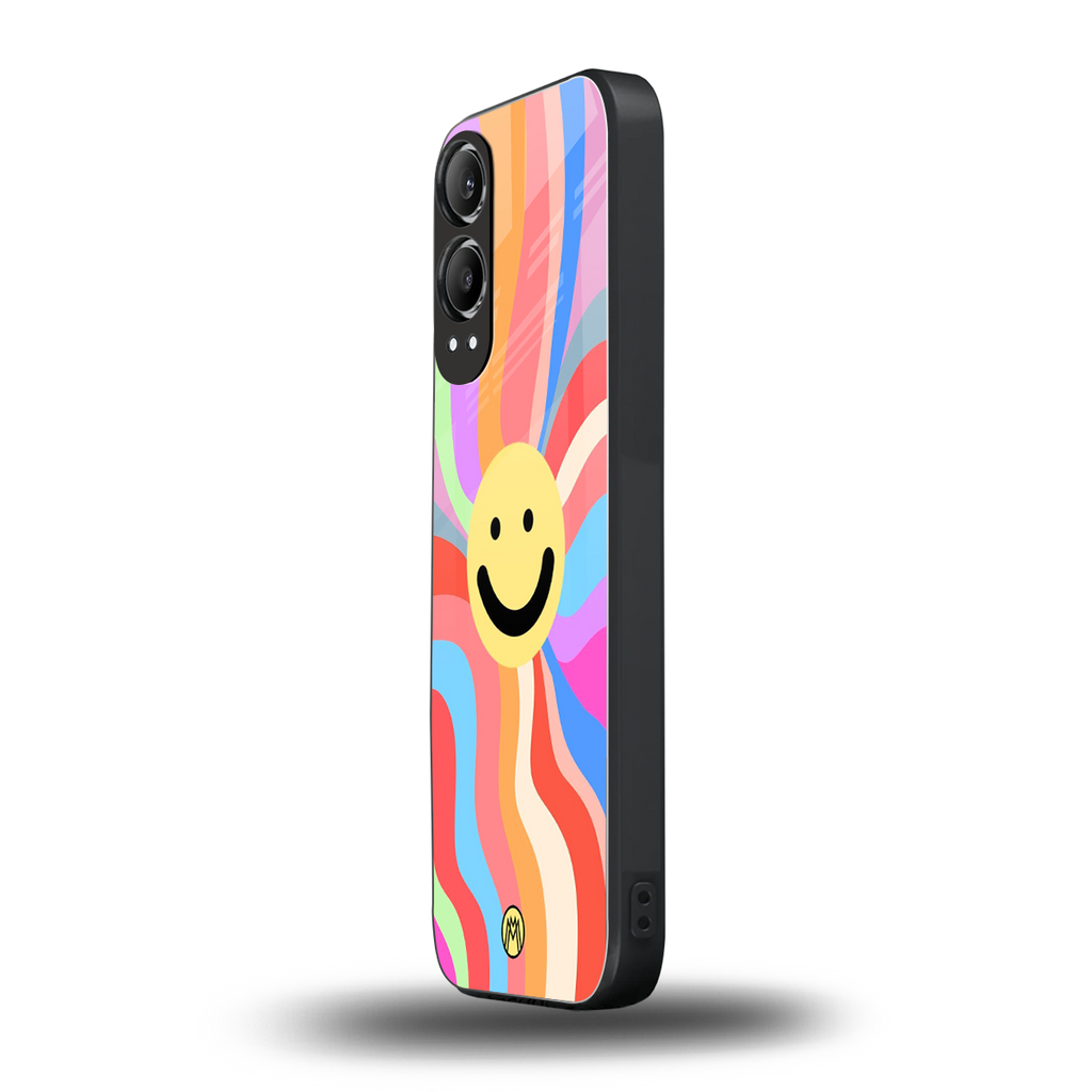 cheerful smiley back phone cover | glass case for oneplus nord ce 4 lite