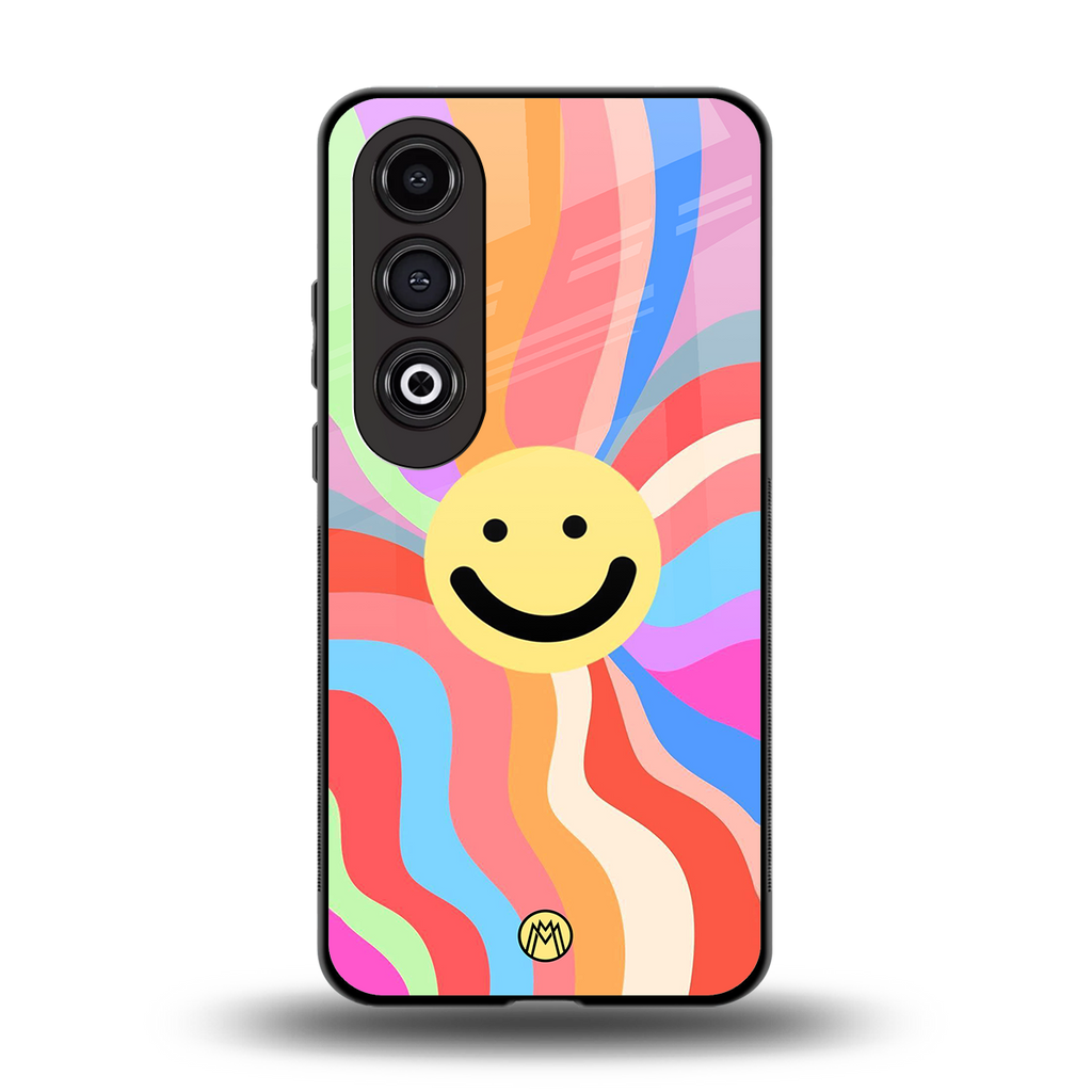 cheerful smiley back phone cover | glass case for oneplus nord ce 4