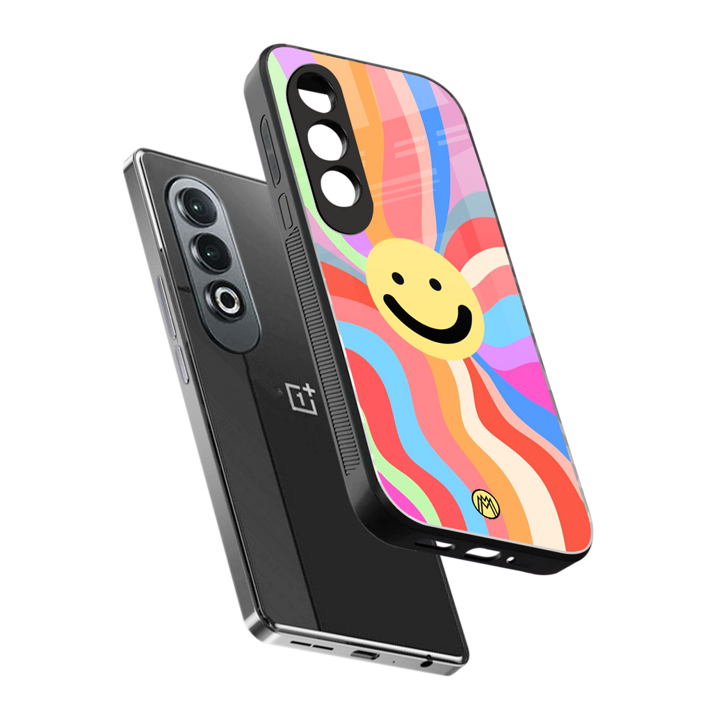cheerful smiley back phone cover | glass case for oneplus nord ce 4