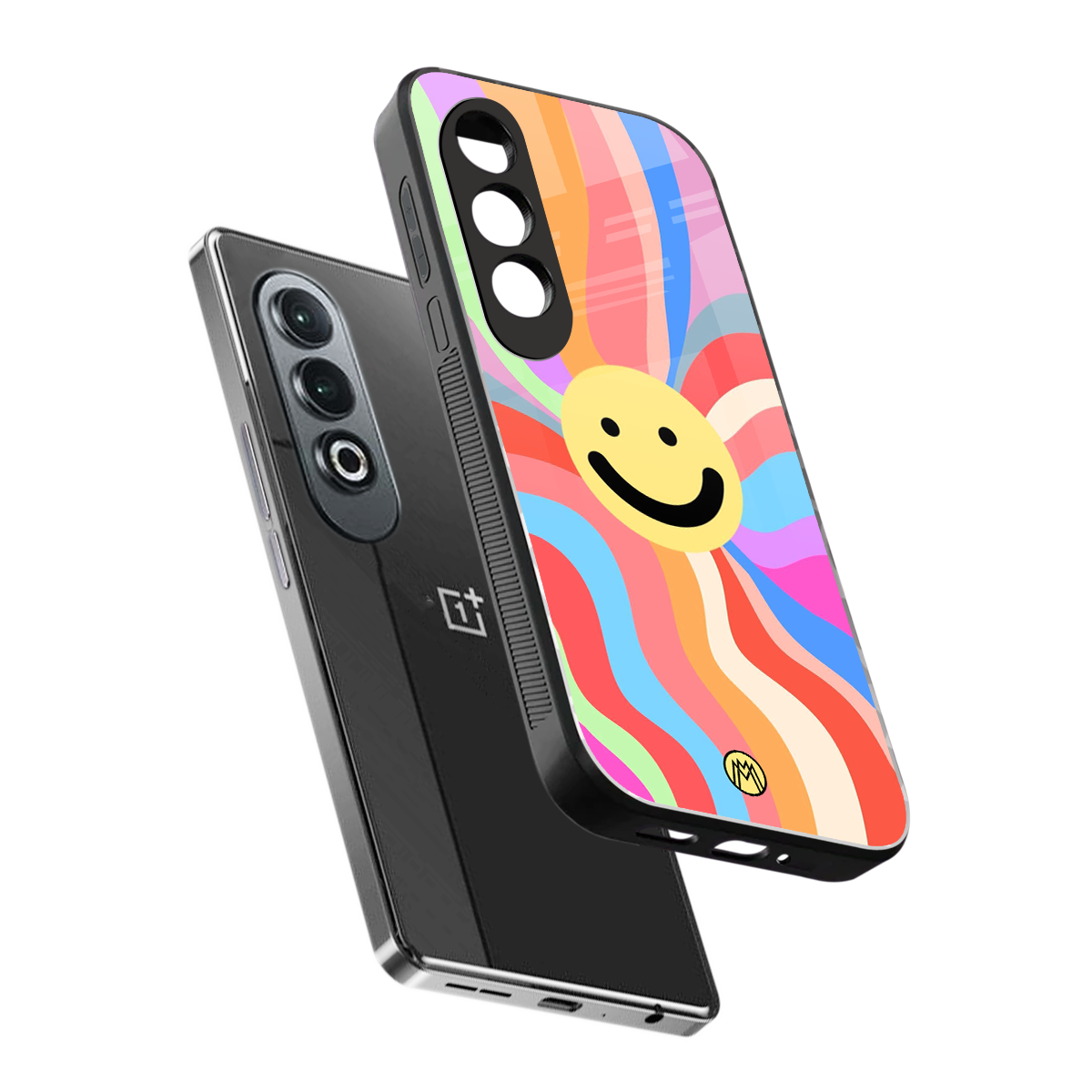 cheerful smiley back phone cover | glass case for oneplus nord ce 4