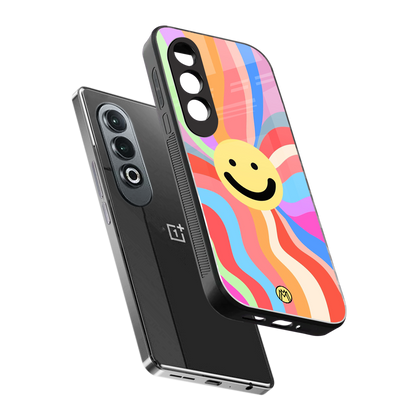 cheerful smiley back phone cover | glass case for oneplus nord ce 4