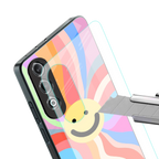 cheerful smiley back phone cover | glass case for oneplus nord ce 4