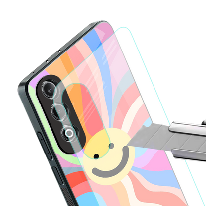 cheerful smiley back phone cover | glass case for oneplus nord ce 4