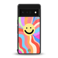 cheerful smiley back phone cover | glass case for google pixel 6 pro
