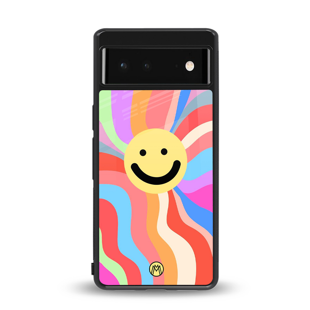 cheerful smiley back phone cover | glass case for Google Pixel 6A
